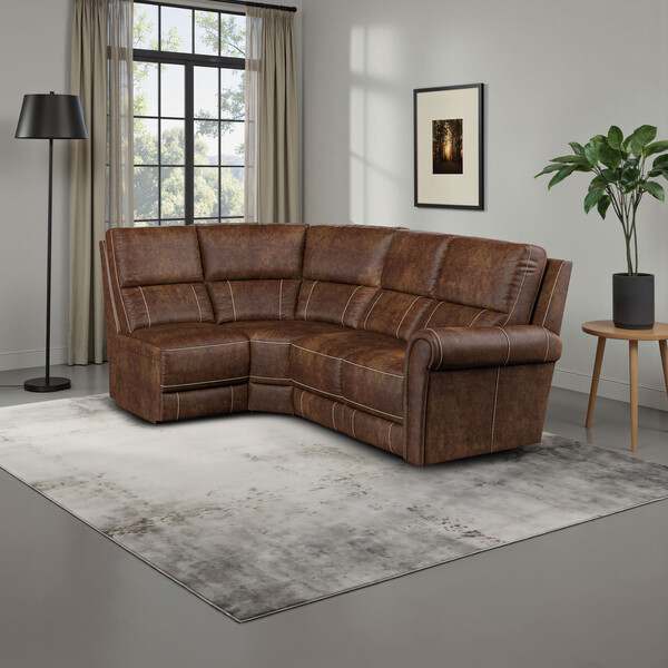 Ranch Dark Brown Fabric Sofas - Modular 4 Seat Right Hand Corner Sofa - Colorado Range - Oak Furnitureland