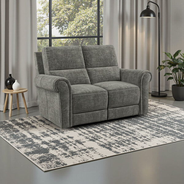 Plush Charcoal Fabric Sofas - Modular 2 Seater Sofa - Colorado Range - Oak Furnitureland