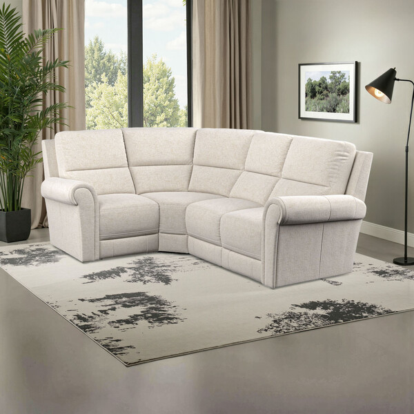 Hopsack Natural Fabric Sofas - Modular 4 Seat Corner Sofa Right Hand - Colorado Range - Oak Furnitureland