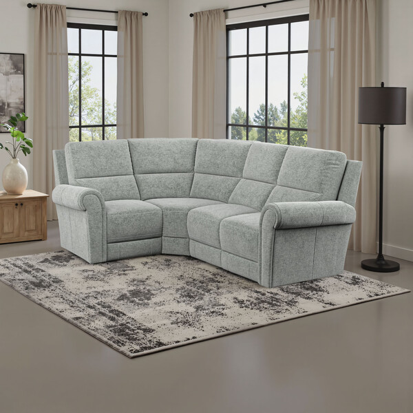 Hopsack Platinum Fabric Sofas - Modular 4 Seat Corner Sofa Right Hand - Colorado Range - Oak Furnitureland