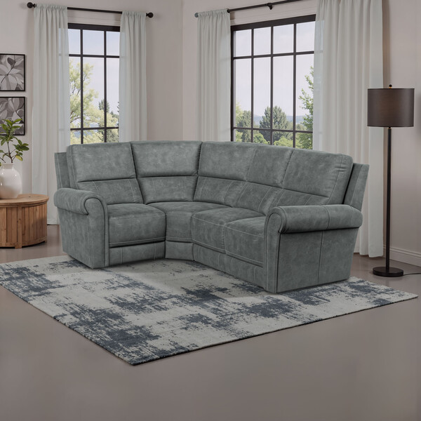 Miller Grey Fabric Sofas - Modular 4 Seat Corner Sofa Right Hand - Colorado Range - Oak Furnitureland