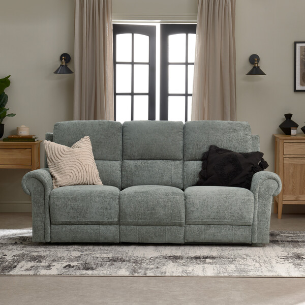 Hopsack Platinum Fabric Sofas - 3 Seater Sofa - Colorado Range - Oak Furnitureland