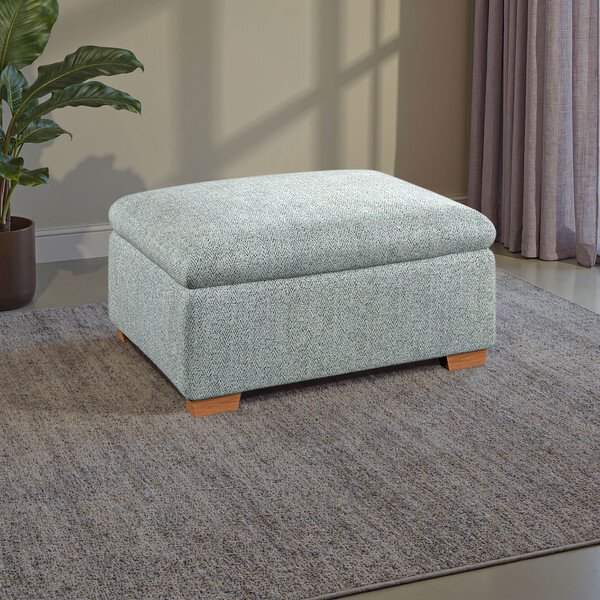 Santos Steel Fabric Sofas - Storage Footstool - Colorado Range - Oak Furnitureland