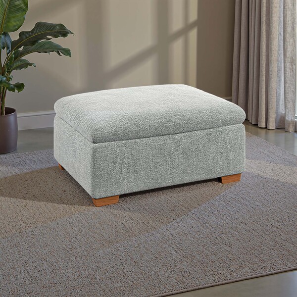 Hopsack Platinum Fabric Sofas - Storage Footstool - Colorado Range - Oak Furnitureland