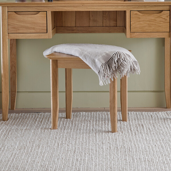 Natural Solid Oak Dressing Tables - Dressing Table Stool - Copenhagen Range - Oak Furnitureland