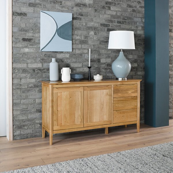 Natural Solid Oak Sideboards - Large Sideboard - Copenhagen Range - Oak Furnitureland