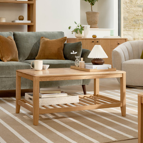 Natural Oak Coffee Tables - Coffee Table - Corton Range - Oak Furnitureland