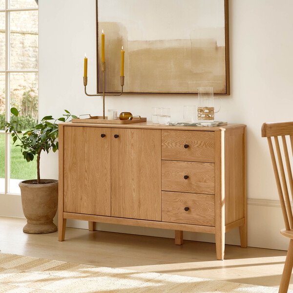 Natural Oak Sideboards - Large Sideboard - Corton Range - Oak Furnitureland