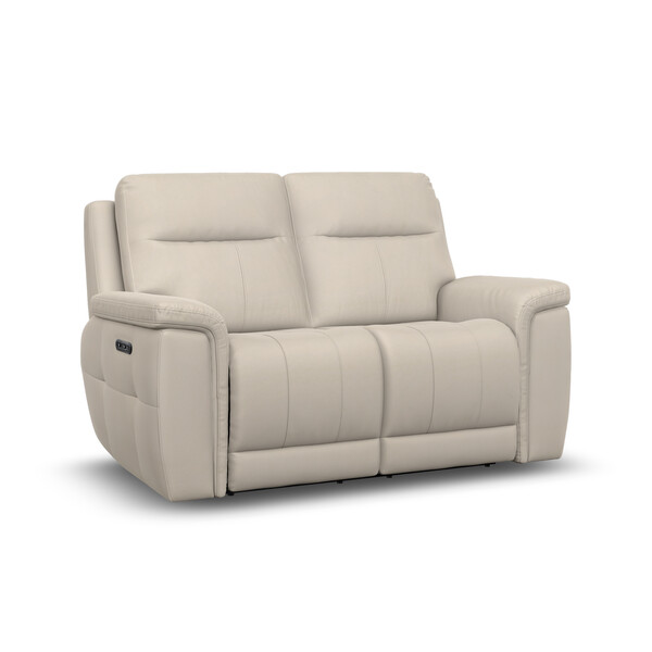 Bella Barley White Fabric Sofas - 2 Seater Electric Recliner Sofa - Dalton Range - Oak Furnitureland