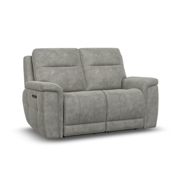 Dexter Stone Fabric Sofas - 2 Seater Electric Recliner Sofa - Dalton Range - Oak Furnitureland