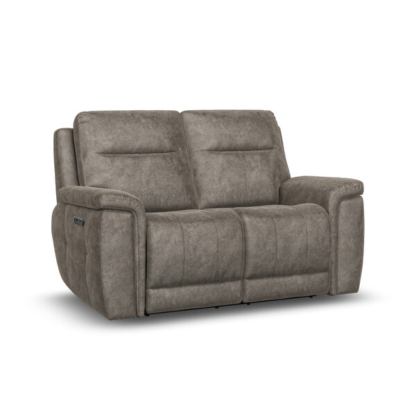 Marble Mink Fabric Sofas - 2 Seater Electric Recliner Sofa with Power Headrests - Dalton Range - Oak Furnitureland