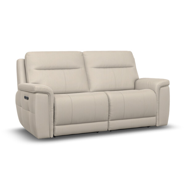 Bella Barley White Fabric Sofas - 3 Seater Electric Recliner Sofa - Dalton Range - Oak Furnitureland