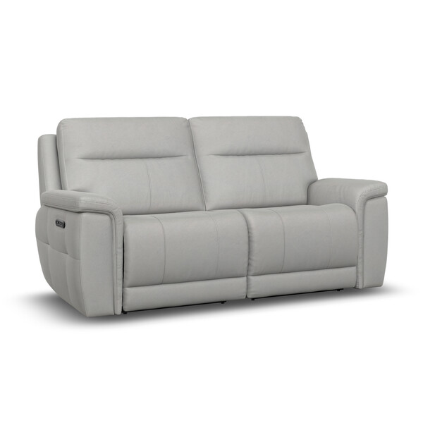 Bella Lead Grey Fabric Sofas - 3 Seater Electric Recliner Sofa with Power Headrests - Dalton Range - Oak Furnitureland