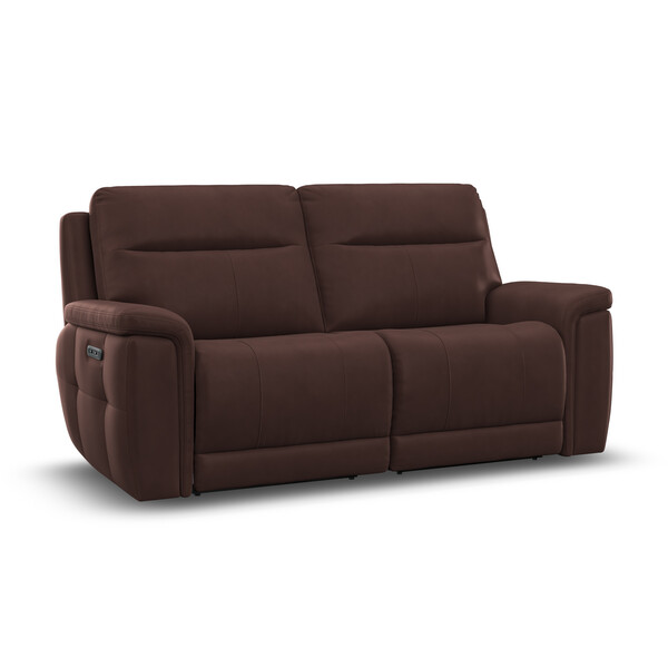 Chestnut Leather Sofas - 3 Seater Electric Recliner Sofa with Power Headrests - Dalton Range - Oak Furnitureland