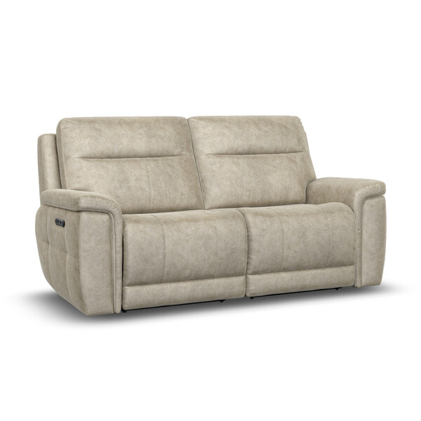Marble Cream Fabric Sofas - 3 Seater Electric Recliner Sofa with Power Headrests - Dalton Range - Oak Furnitureland
