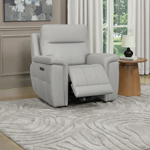 Bella Lead Grey Fabric Sofas - Electric Recliner Armchair with Power Headrest - Dalton Range - Oak Furnitureland