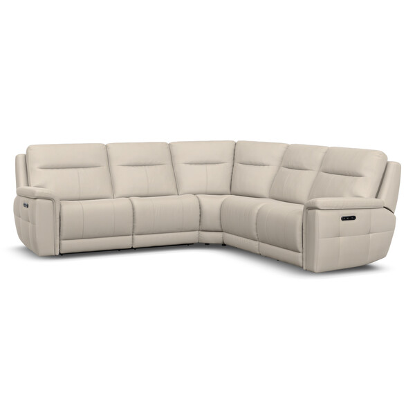 Bella Barley White Fabric Sofas - Large Corner Recliner - Dalton Range - Oak Furnitureland