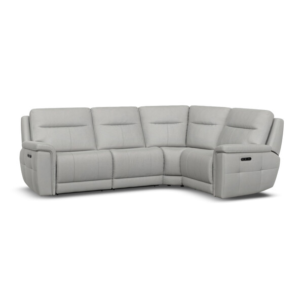 Bella Lead Grey Fabric Sofas - Corner Electric Recliner Left Hand  - Dalton Range - Oak Furnitureland
