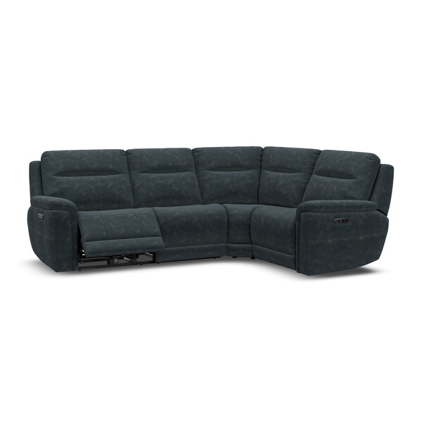 Dexter Shadow Fabric Sofas - Corner Electric Recliner Left Hand  - Dalton Range - Oak Furnitureland