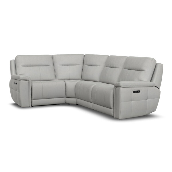 Bella Lead Grey Fabric Sofas - Corner Electric Recliner Right Hand  - Dalton Range - Oak Furnitureland