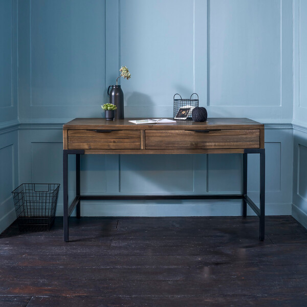 Solid Hardwood & Metal Desks - Desk - Detroit Range - Oak Furnitureland