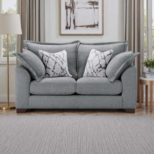 Pewter Fabric Sofas - 2 Seater Sofa - Dewsbury Range - Oak Furnitureland