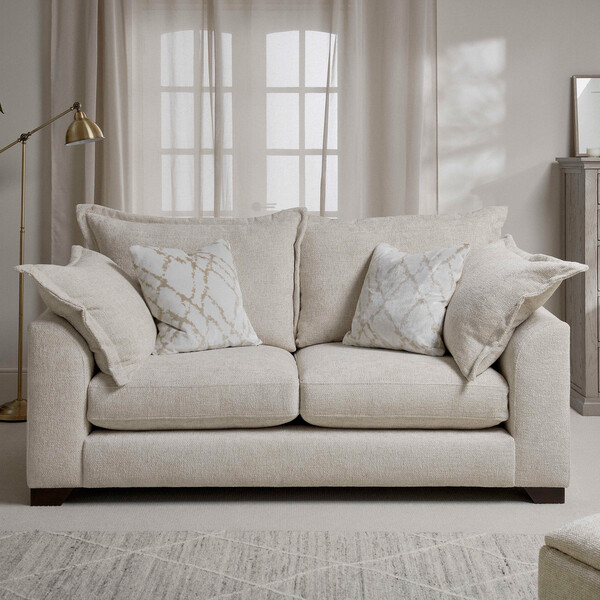 Cream Fabric Sofas - 3 Seater Sofa - Dewsbury Range - Oak Furnitureland