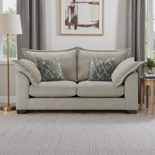 Mink Fabric Sofas - 3 Seater Sofa - Dewsbury Range - Oak Furnitureland