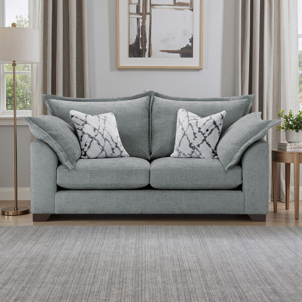 Pewter Fabric Sofas - 3 Seater Sofa - Dewsbury Range - Oak Furnitureland