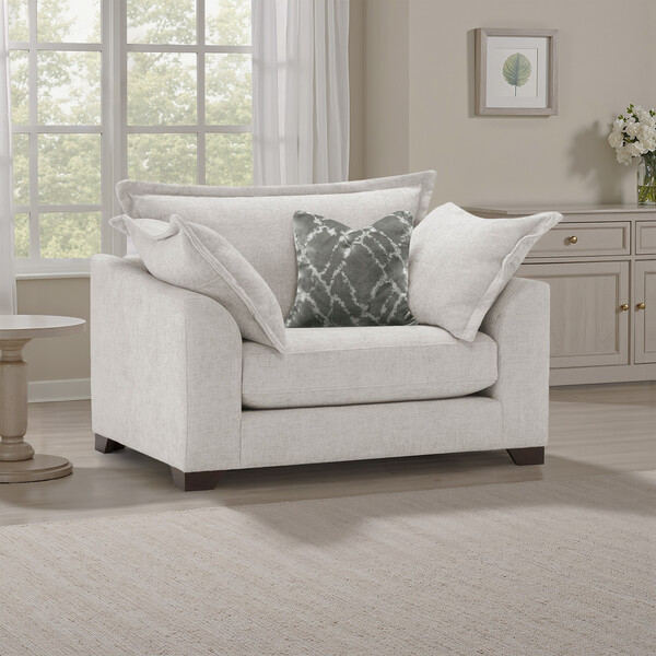 Ivory Fabric Sofas - Loveseat - Dewsbury Range - Oak Furnitureland