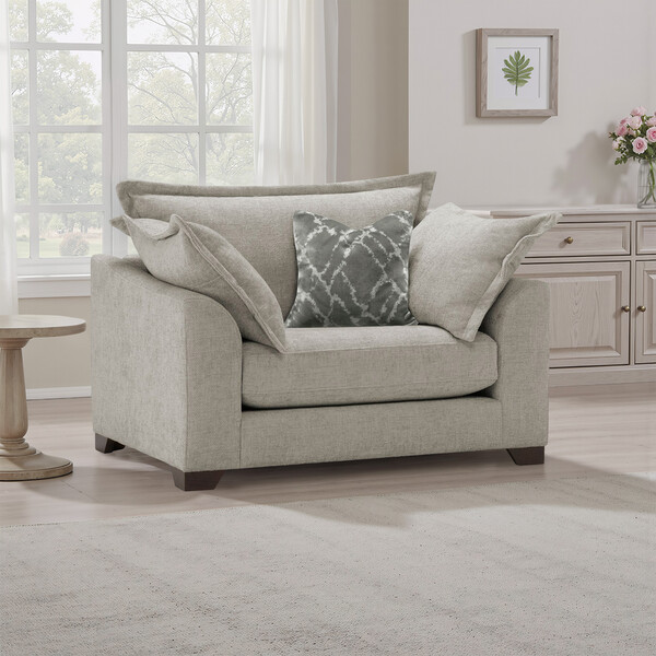 Mink Fabric Sofas - Loveseat - Dewsbury Range - Oak Furnitureland