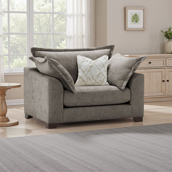 Mocha Fabric Sofas - Loveseat - Dewsbury Range - Oak Furnitureland