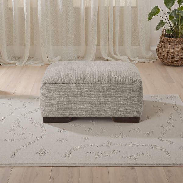 Mink Fabric Sofas - Storage Footstool - Dewsbury Range - Oak Furnitureland
