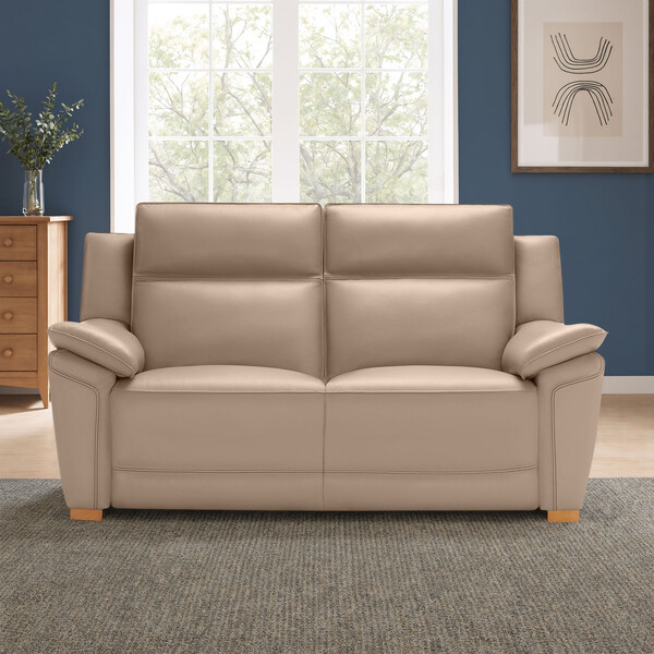 Pink Leather Sofas - 2 Seater Sofa - Dune Range - Oak Furnitureland