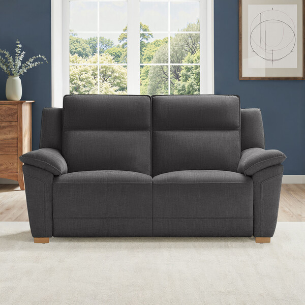 Sense Dark Grey Fabric Sofas - 2 Seater Sofa - Dune Range - Oak Furnitureland