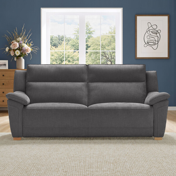 Sense Dark Grey Fabric Sofas - 3 Seater Sofa - Dune Range - Oak Furnitureland