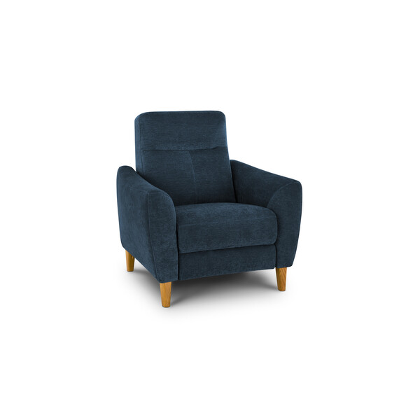 Amigo Navy Fabric Sofas - Static Armchair - Dylan Range - Oak Furnitureland