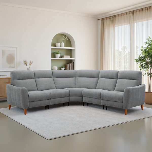 Amigo Granite Fabric Sofas - Large Corner Sofa - Dylan Range - Oak Furnitureland