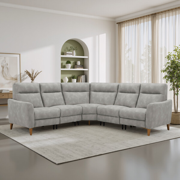 Oxford Grey Fabric Sofas - Large Corner Sofa - Dylan Range - Oak Furnitureland