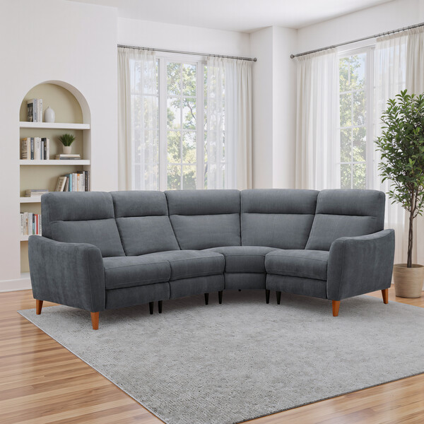 Amigo Coal Fabric Sofas - Left Hand Corner Sofa - Dylan Range - Oak Furnitureland