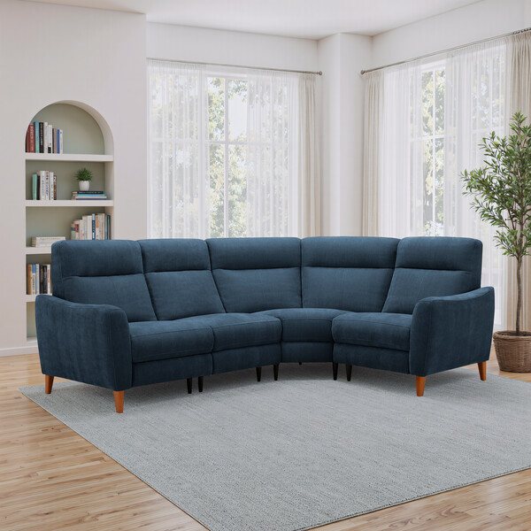 Amigo Navy Fabric Sofas - Left Hand Corner Sofa - Dylan Range - Oak Furnitureland