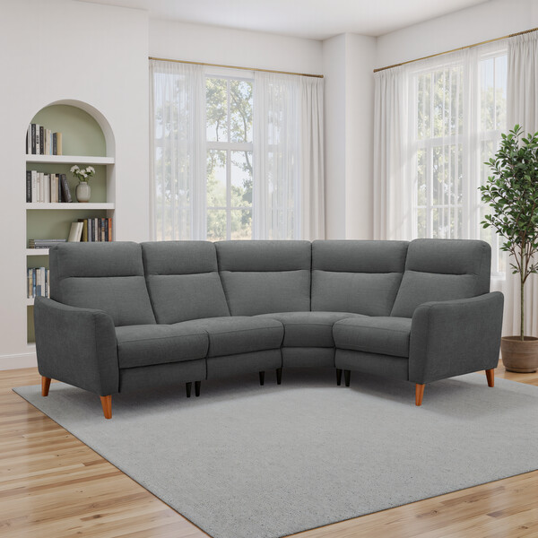 Darwin Charcoal Fabric Sofas - Left Hand Corner Sofa - Dylan Range - Oak Furnitureland