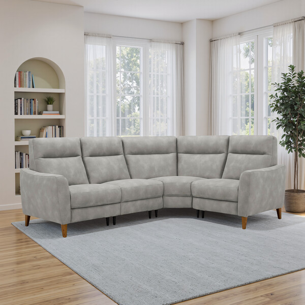 Oxford Grey Fabric Sofas - Left Hand Corner Sofa - Dylan Range - Oak Furnitureland