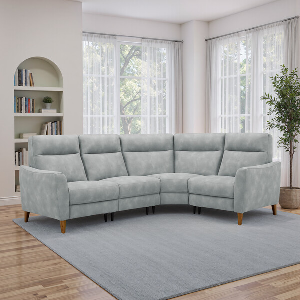 Oxford Silver Fabric Sofas - Left Hand Corner Sofa - Dylan Range - Oak Furnitureland