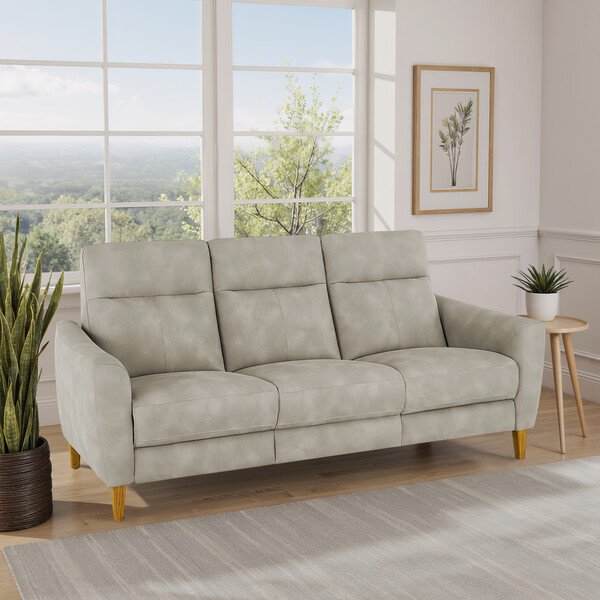Oxford Beige Fabric Sofas - 3 Seater Static Sofa - Dylan Range - Oak Furnitureland