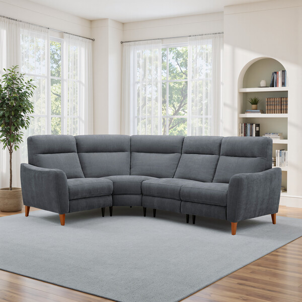 Amigo Coal Fabric Sofas - Right Hand Corner Sofa - Dylan Range - Oak Furnitureland