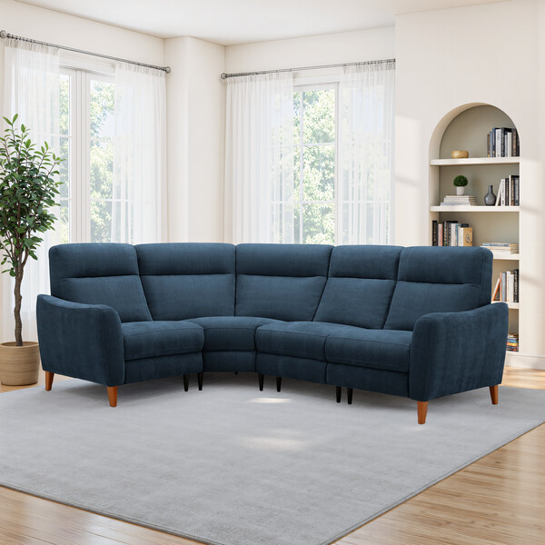 Amigo Navy Fabric Sofas - Right Hand Corner Sofa - Dylan Range - Oak Furnitureland