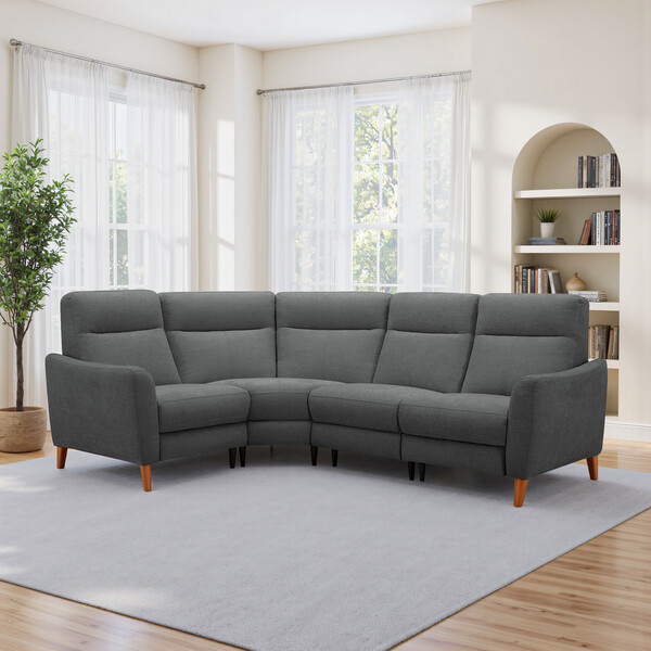 Darwin Charcoal Fabric Sofas - Right Hand Corner Sofa - Dylan Range - Oak Furnitureland
