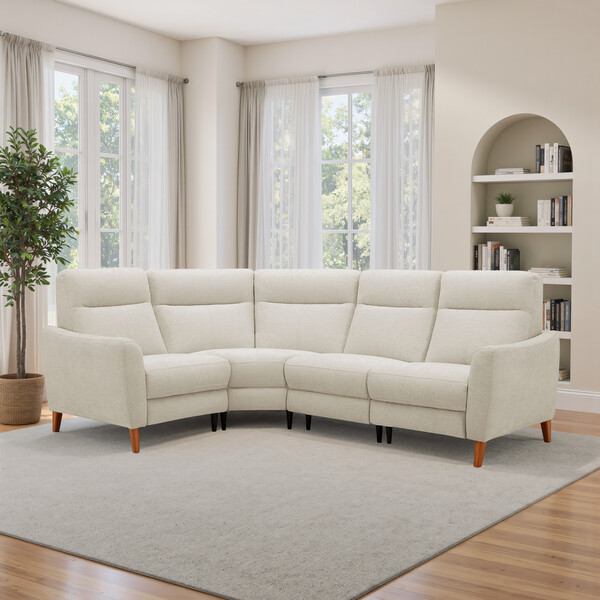 Darwin Ivory Fabric Sofas - Right Hand Corner Sofa - Dylan Range - Oak Furnitureland