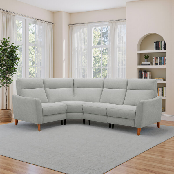 Darwin Silver Fabric Sofas - Right Hand Corner Sofa - Dylan Range - Oak Furnitureland